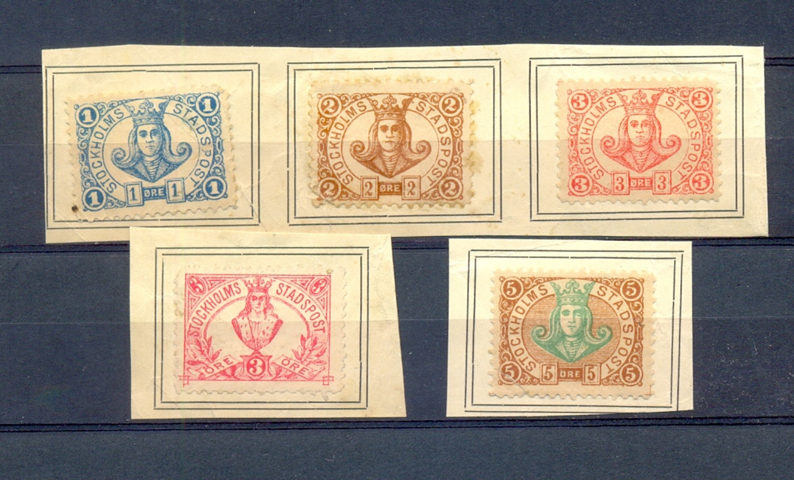 SWEDEN SVERIGE LOKALPOSTEN STADSPOST LOCAL STAMPS 5v  STOCKHOLM WITH THE DANISH FAILURE ' ÖRE ' * UNUSED - Lokale Uitgaven