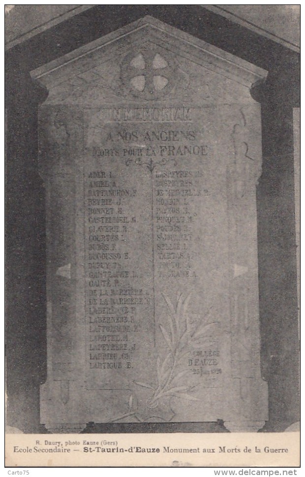 Saint-Taurin-d'Eauze 32 -  Monument Morts Guerre 14-18 - Autres & Non Classés