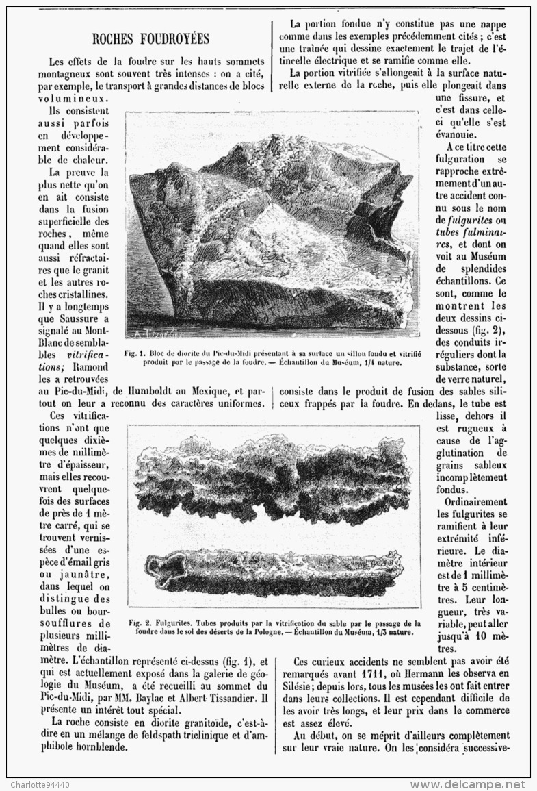 LES ROCHES FOUDROYEES   1882 - Autres & Non Classés