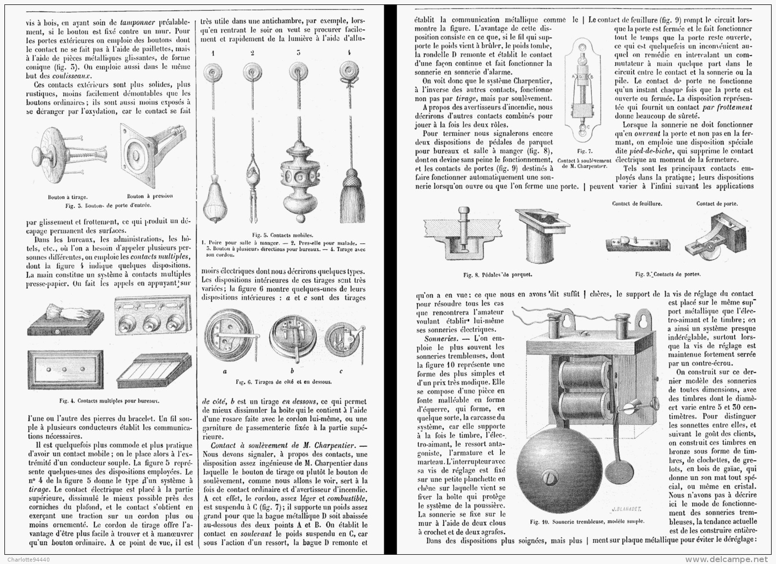 L'ELECTRICITE DOMESTIQUE   ( LES SONNERIES ELECTRIQUES  )  1882 - Autres & Non Classés