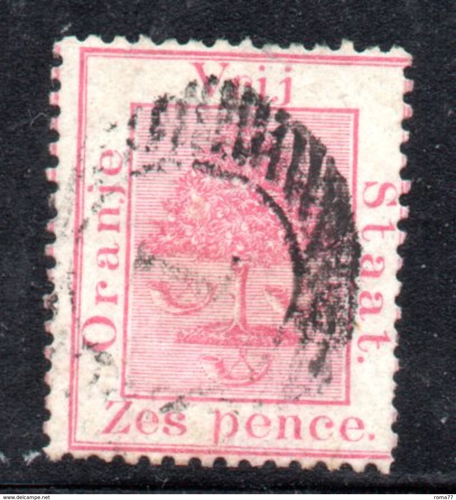 XP2200 - ORANGE 1868 , 6 Pence  Usato . - Orange Free State (1868-1909)