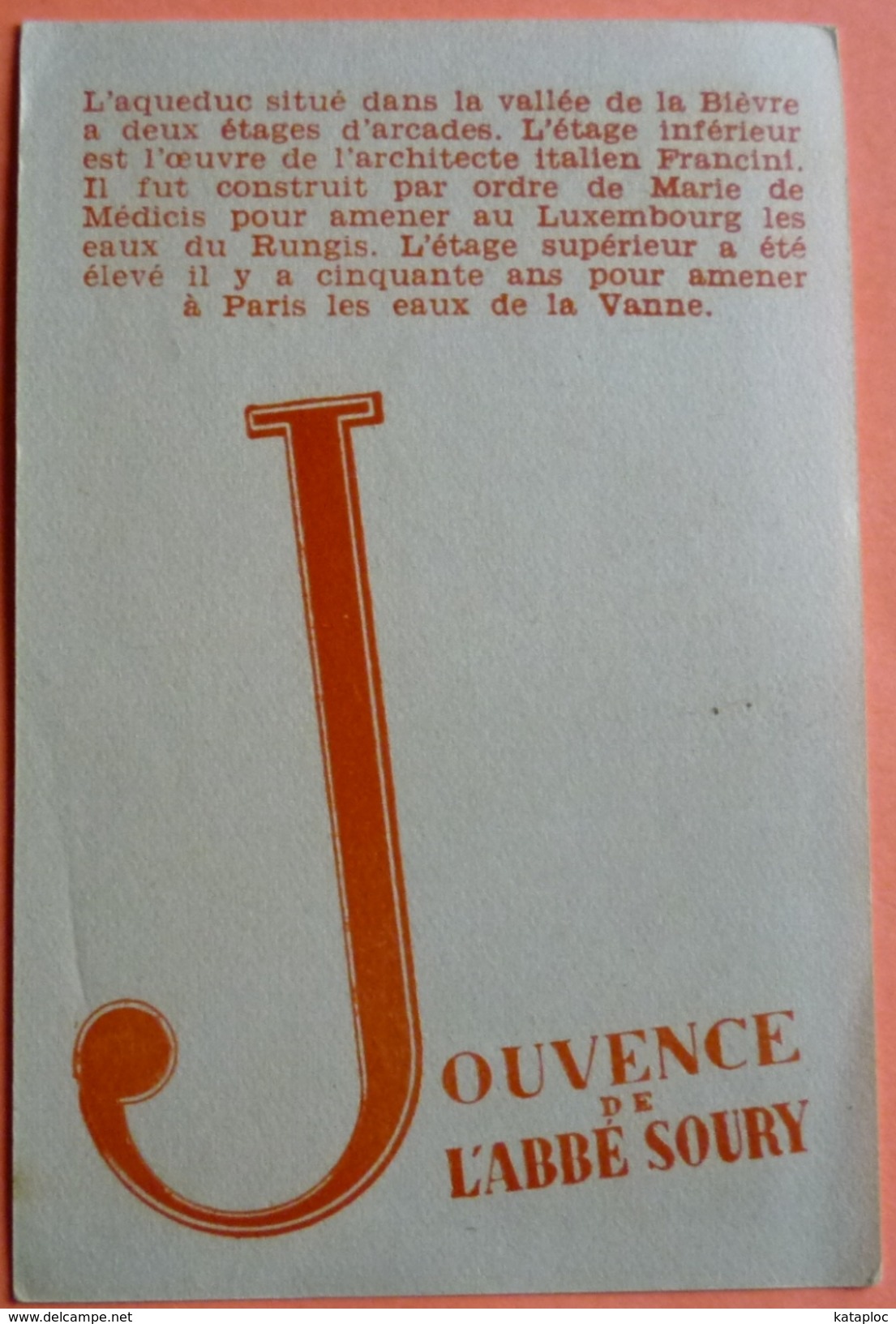 IMAGE JOUVENCE DE L' ABBE SOURY - N° 70 - CACHAN - AQUEDUC - SCAN RECTO/VERSO - Autres & Non Classés