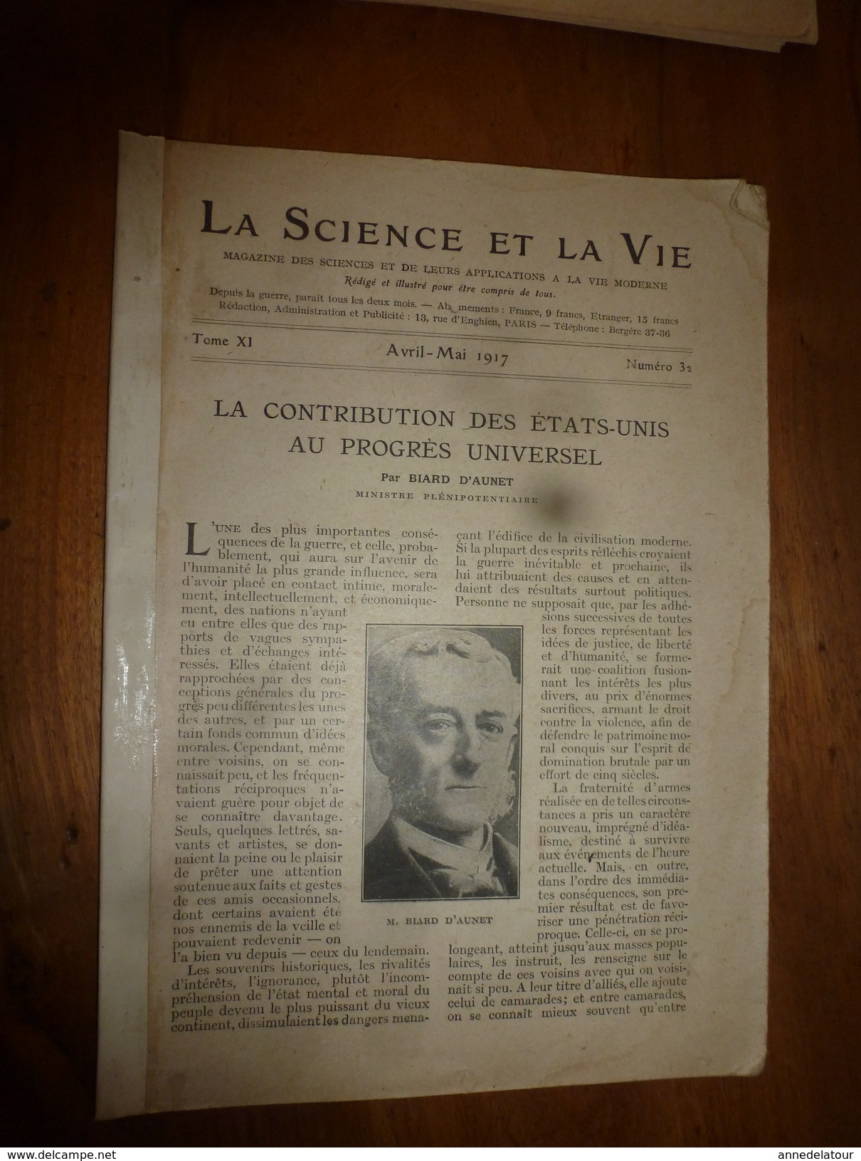 1917 LSELV :Contribution USA Au Progrès Universel (Biard D'Aunet);Principes Fondamentaux Du Combat Aérien (Oscar Ribel) - Aviation