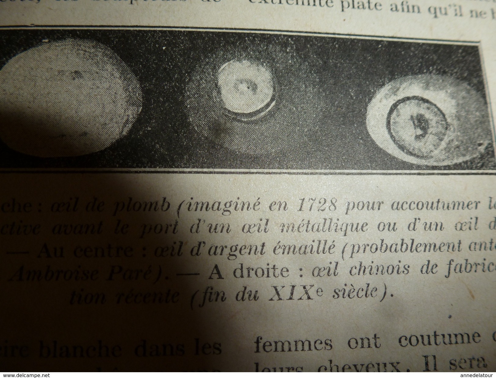 1917 LSELV :Les YEUX ARTIFICIELS  (par Le Docteur Mary Dauro) - Autres & Non Classés