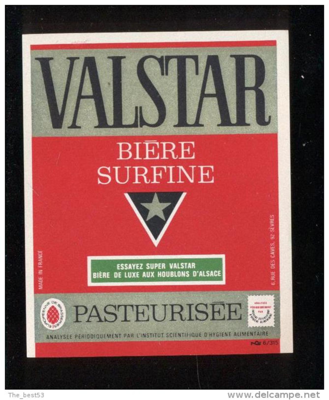 Etiquette De Bière Surfine  -   Valstar   -  SEB  à Sèvres  (92) - Bière