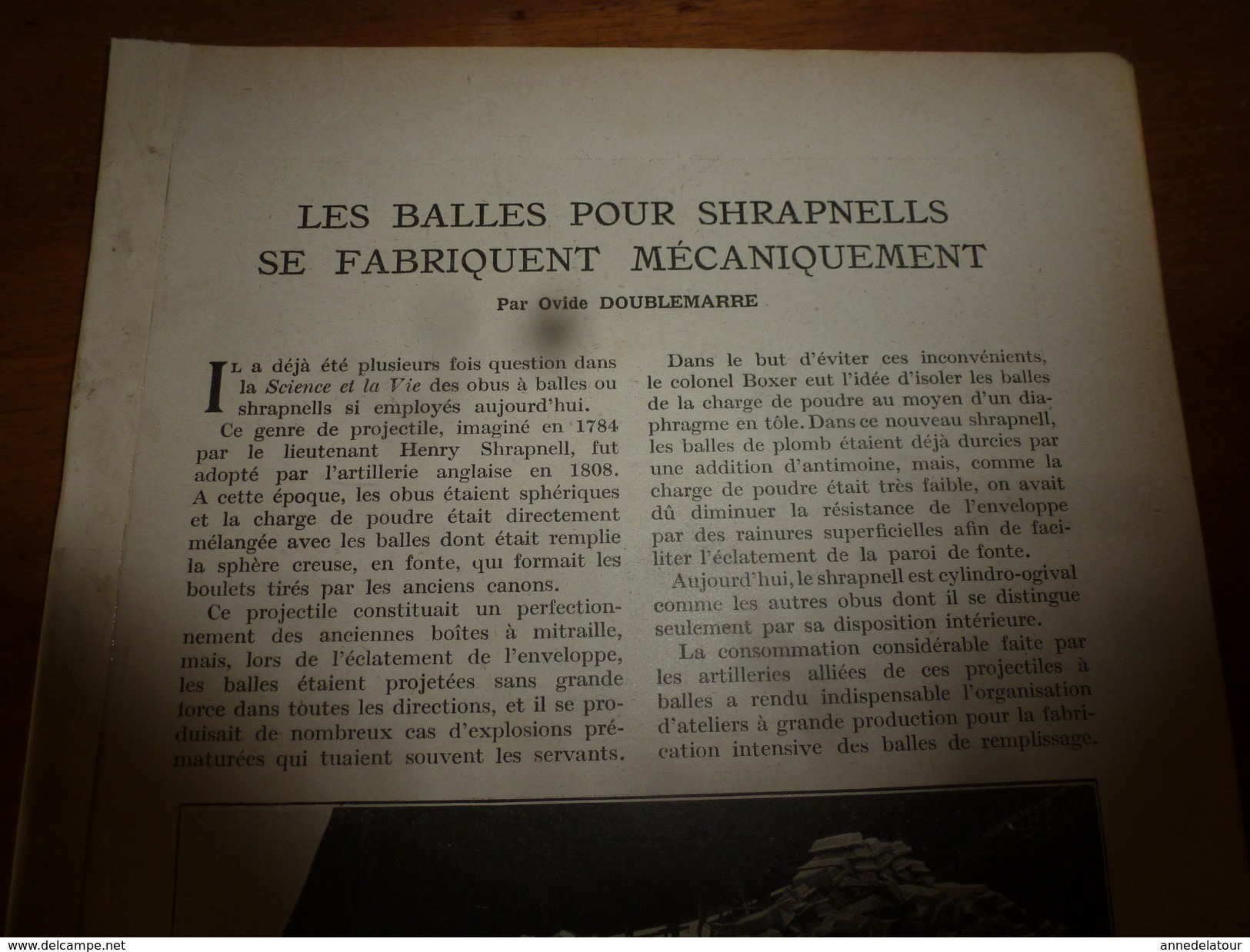 1917 LSELV :Balles SHRAPNELLS Fabrication Mécanique (Ovide Doublemarre);Armement SOUS-MARINS Canons Div.(Louis Dayral) - Boten