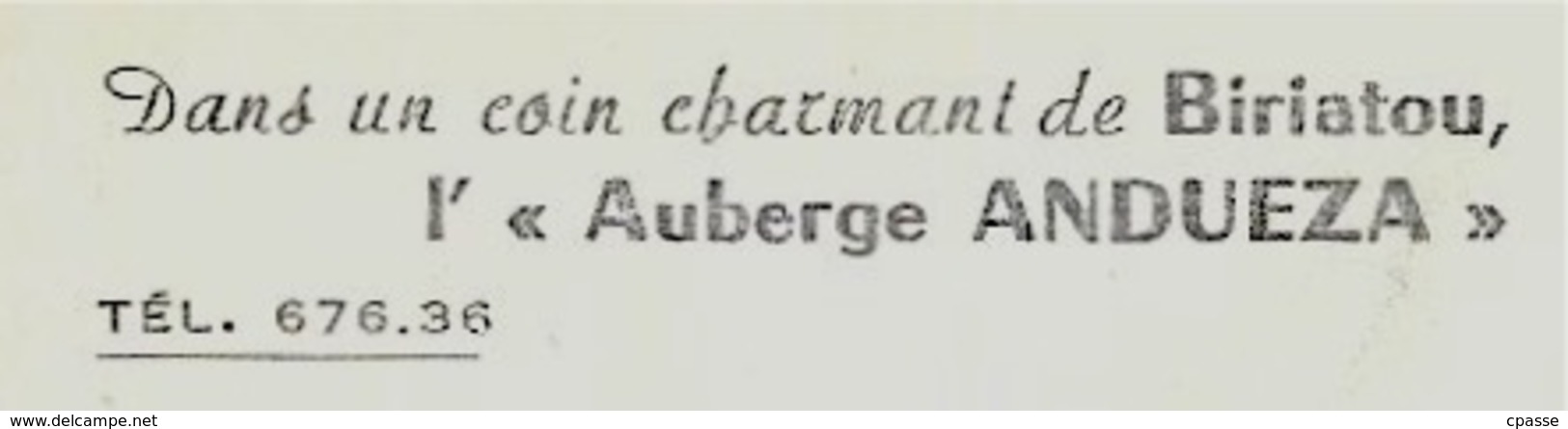 CPSM 64 BIRIATOU Pyrénées-Atlantiques - L'Auberge "ANDUEZA" Terrasse Avec Vue Sur L'Espagne - Biriatou