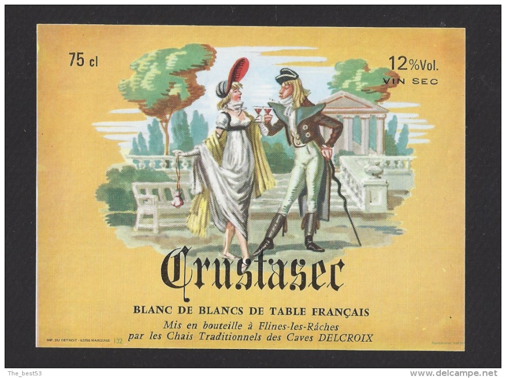 Etiquette De Vin De Table Blanc De Blancs - Crustasec  - Thème Couple  -  Delcroix à Flines Les Râches  (59) - Coppie