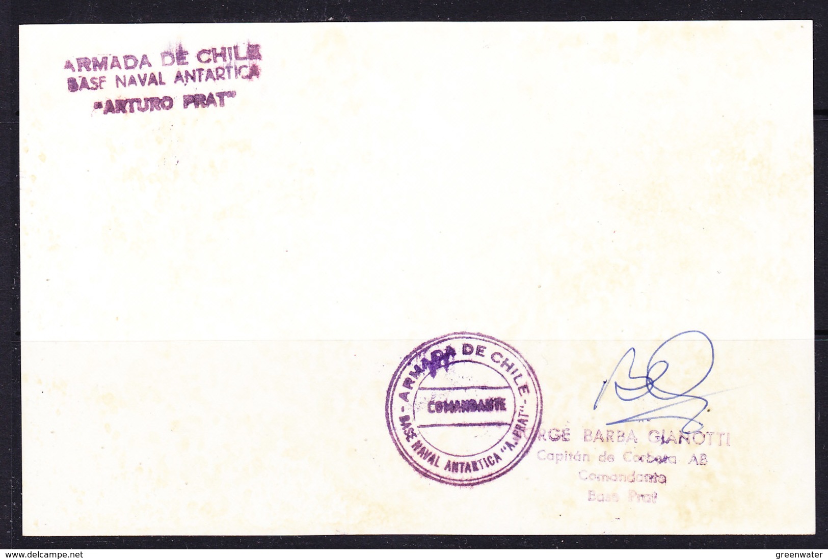 Chile 1976 Base Prat QSO Card + Real Photo Si Commandante Jorge Barba Gianotti  (35727) - Bases Antarctiques