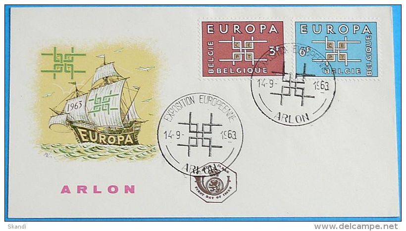 BELGIEN 1963 Mi-Nr. 1320/21 CEPT FDC - 1963