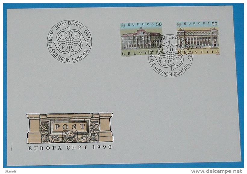 SCHWEIZ 1990 Mi-Nr. 1415/16 CEPT FDC - 1990