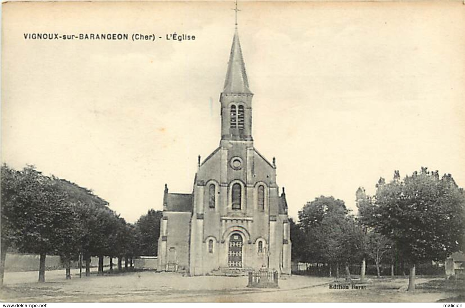 - Cher - Ref-355 - Vignoux Sur Barangeon - L Eglise - Carte Bon Etat - - Autres & Non Classés