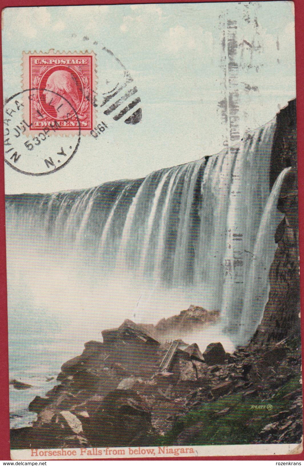 Niagara Falls New York State Horseshoe Falls From Below Waterfall Waterval Cascade Chute D'eau Cataracte Wasserfall 1910 - Autres & Non Classés