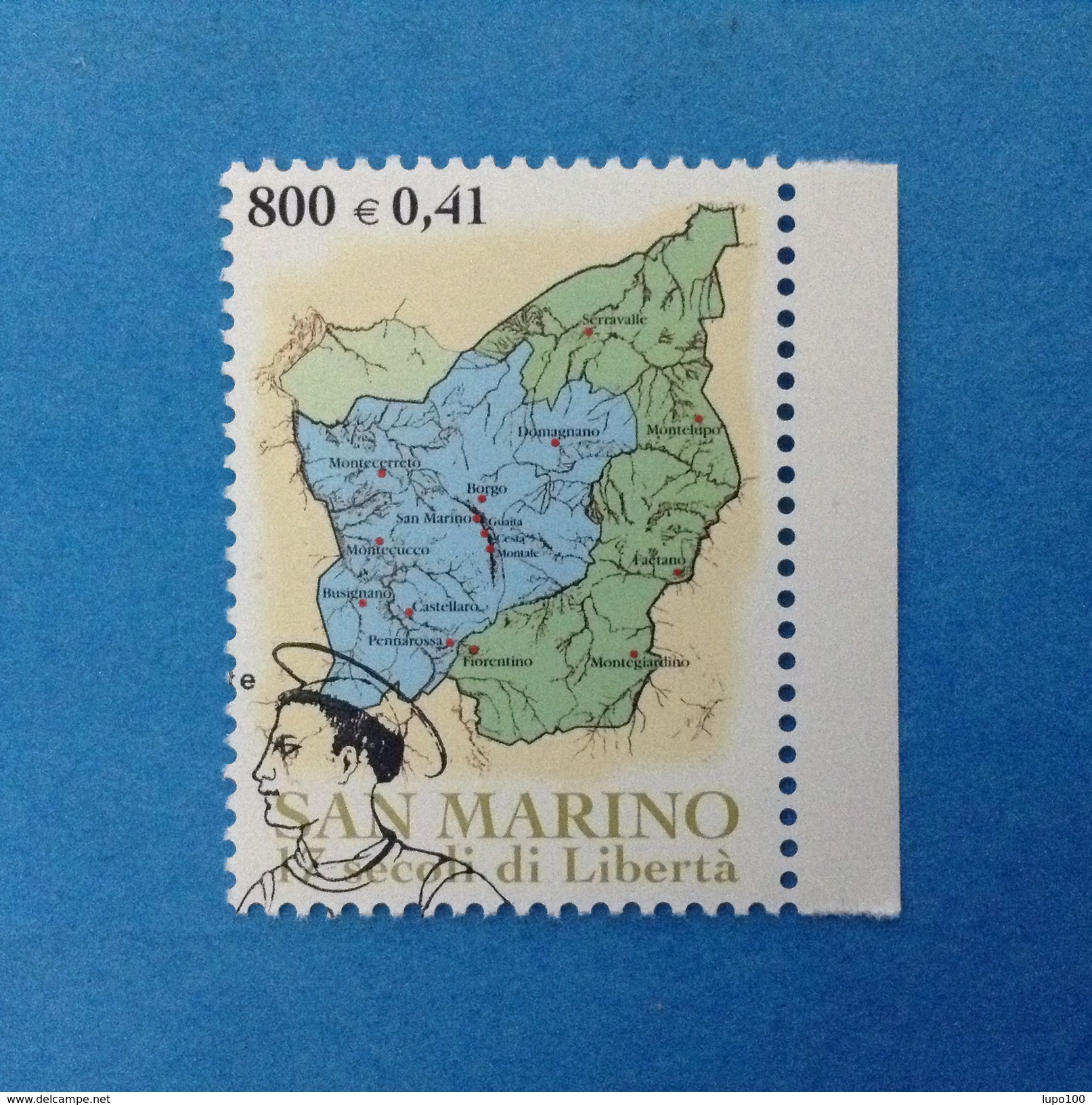 2000 SAN MARINO FRANCOBOLLO USATO STAMP USED - Fondazione Repubblica Territorio 0,41- - Gebraucht