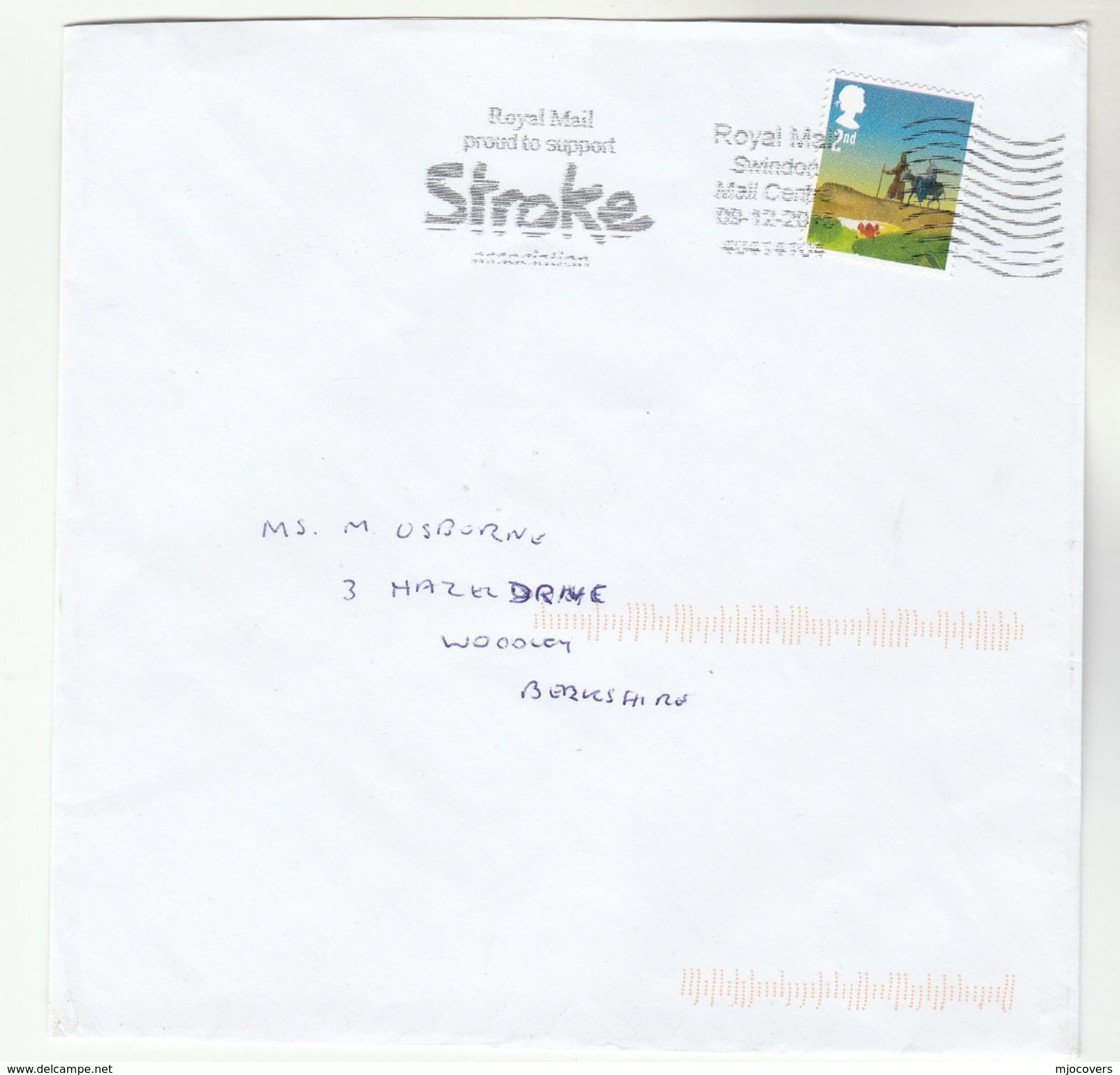 Swindon GB COVER SLOGAN Pmk ROYAL MAIL STROKE ASSOCIATION  Christmas Stamps  Health Medicine - Disease