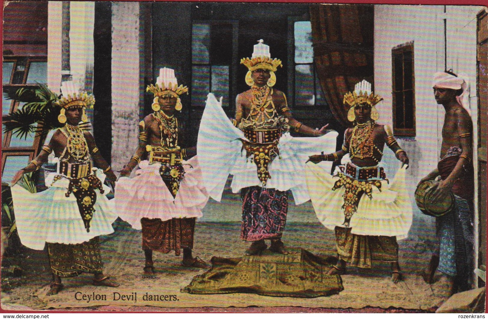 Sri Lanka Ceylon SINGHALESE DEVIL DANCERS Old Postcard Ethnique Asie Etnic Asia Etnisch Azie OLD POSTCARD ETHNIC - Sri Lanka (Ceylon)