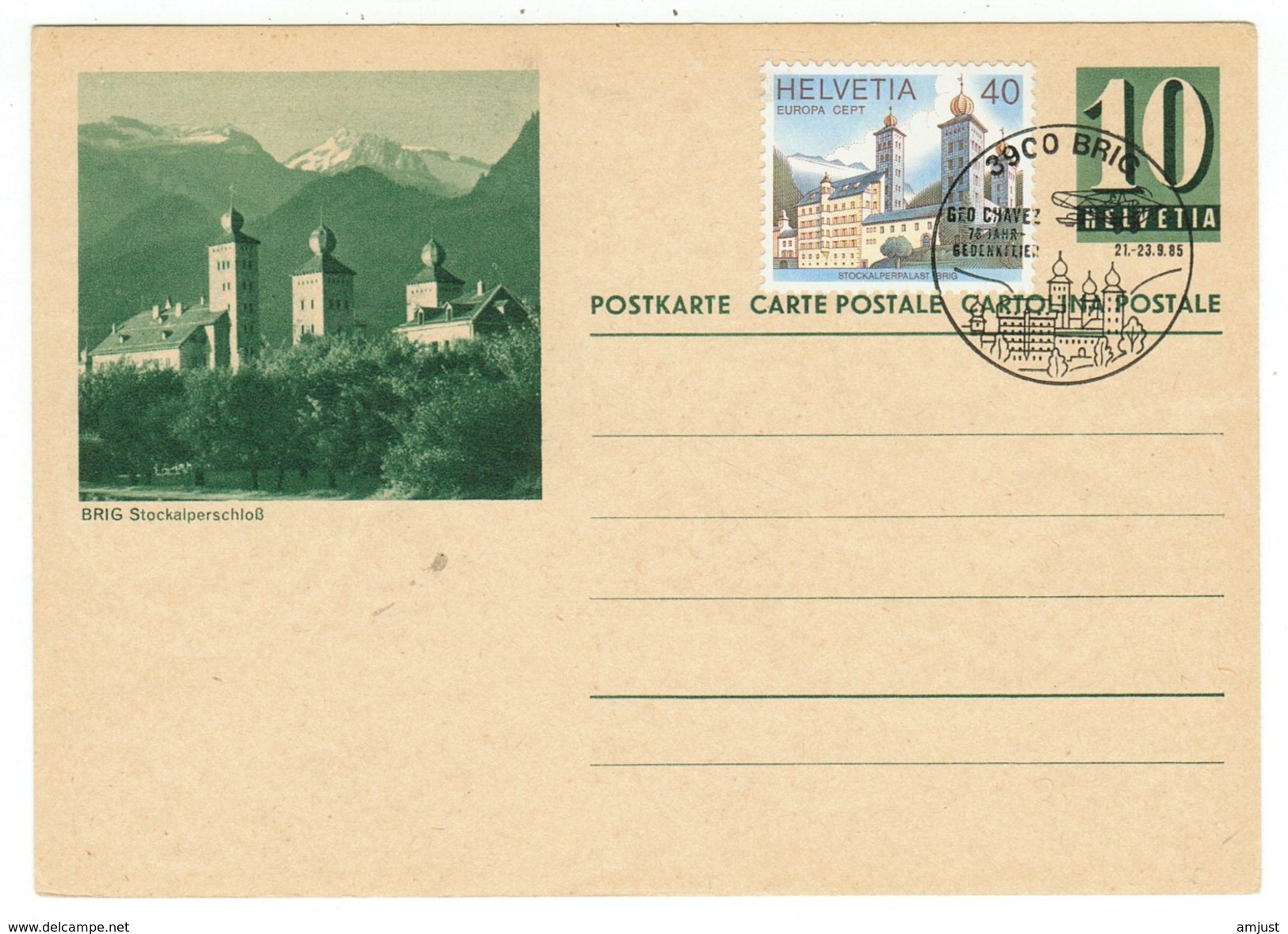 Suisse // Schweiz // Switzerland //  Entier Postaux // Entier Postal Brig Avec Affranchissement Complémentaire - Stamped Stationery