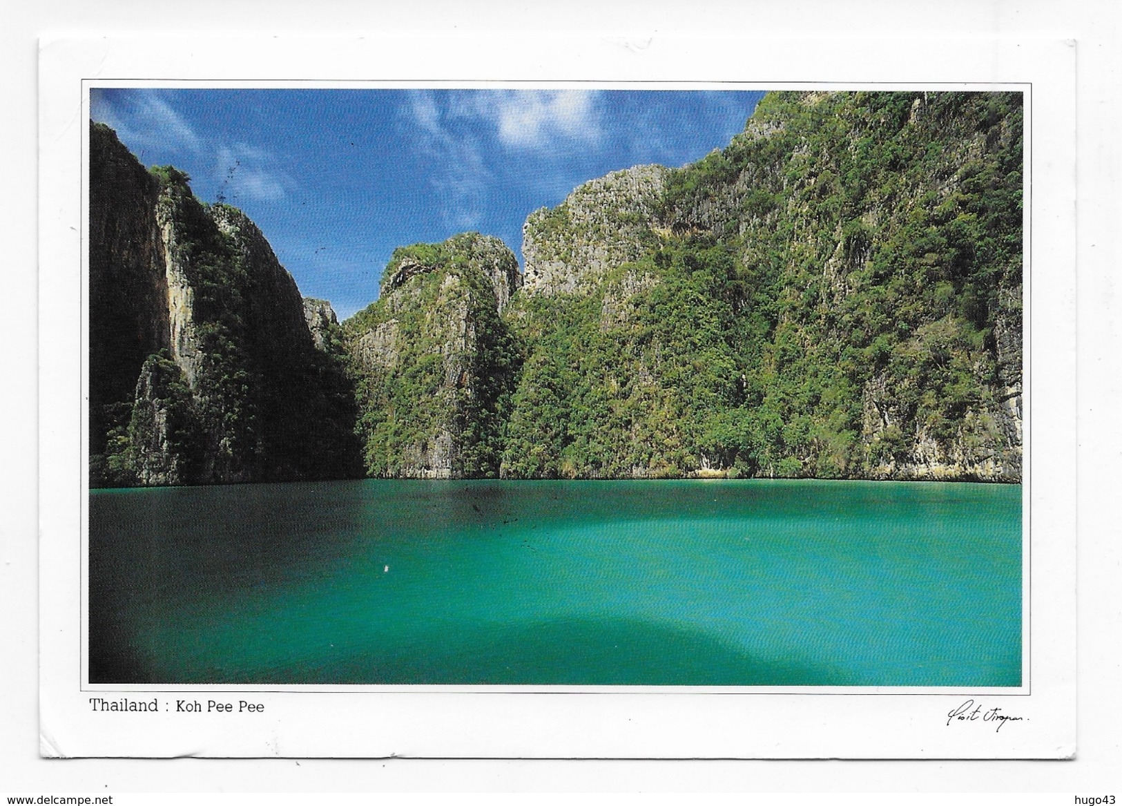 (RECTO / VERSO) THAILANDE - PEE PEE ISLANDE - KRABI - PETIT ACCROC EN HAUT - CPM GF VOYAGEE AVEC TIMBRE - Thailand