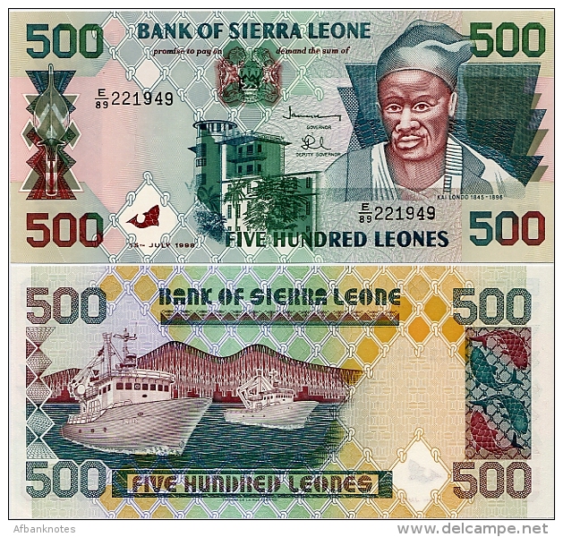 SIERRA LEONE       500 Leones       P-23b       15.7.1998       UNC - Sierra Leone