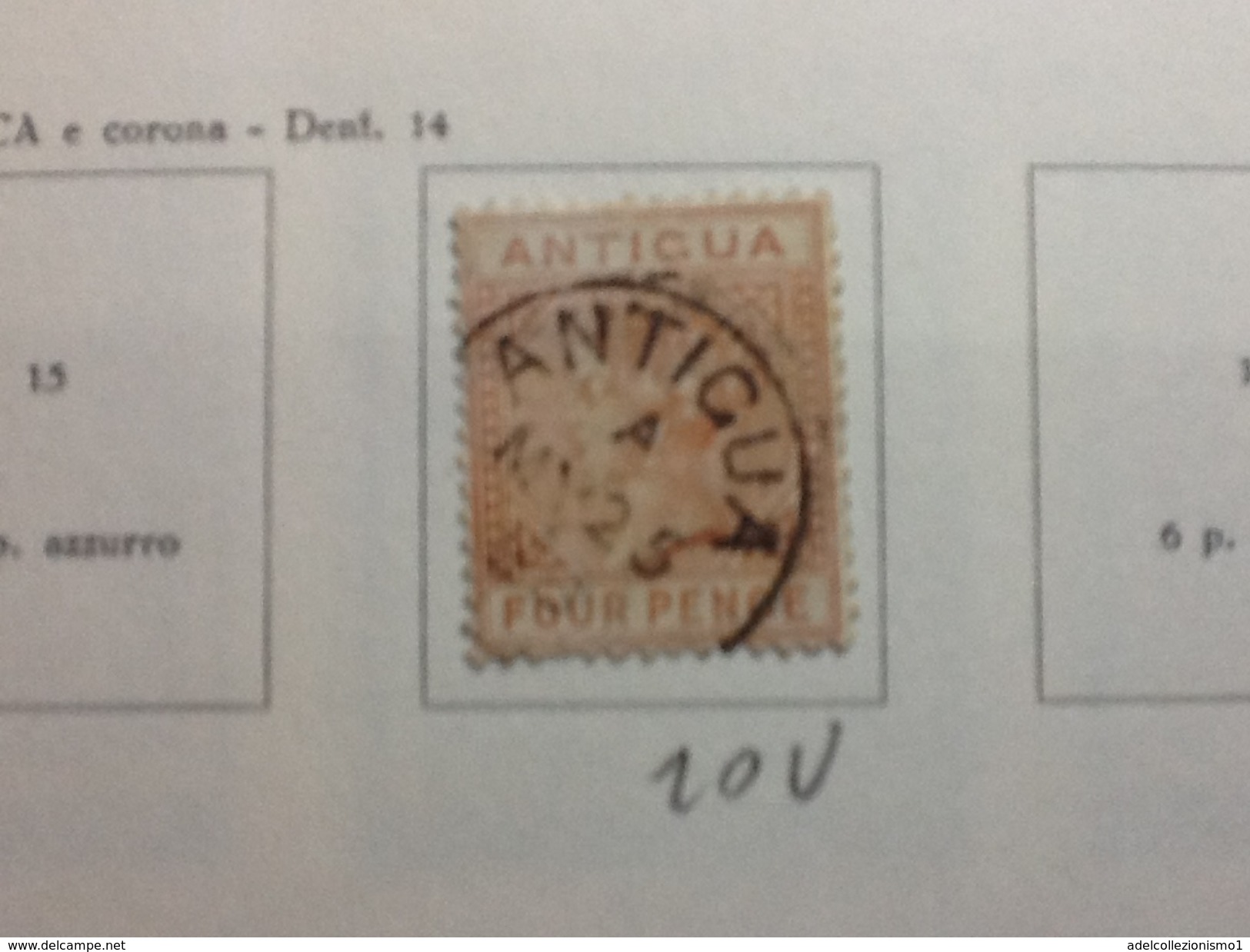 93742)  Antigua 1884-88 Effige Della Regina Vittoria- 4 P-arancio N.16 S-usato - 1858-1960 Kronenkolonie