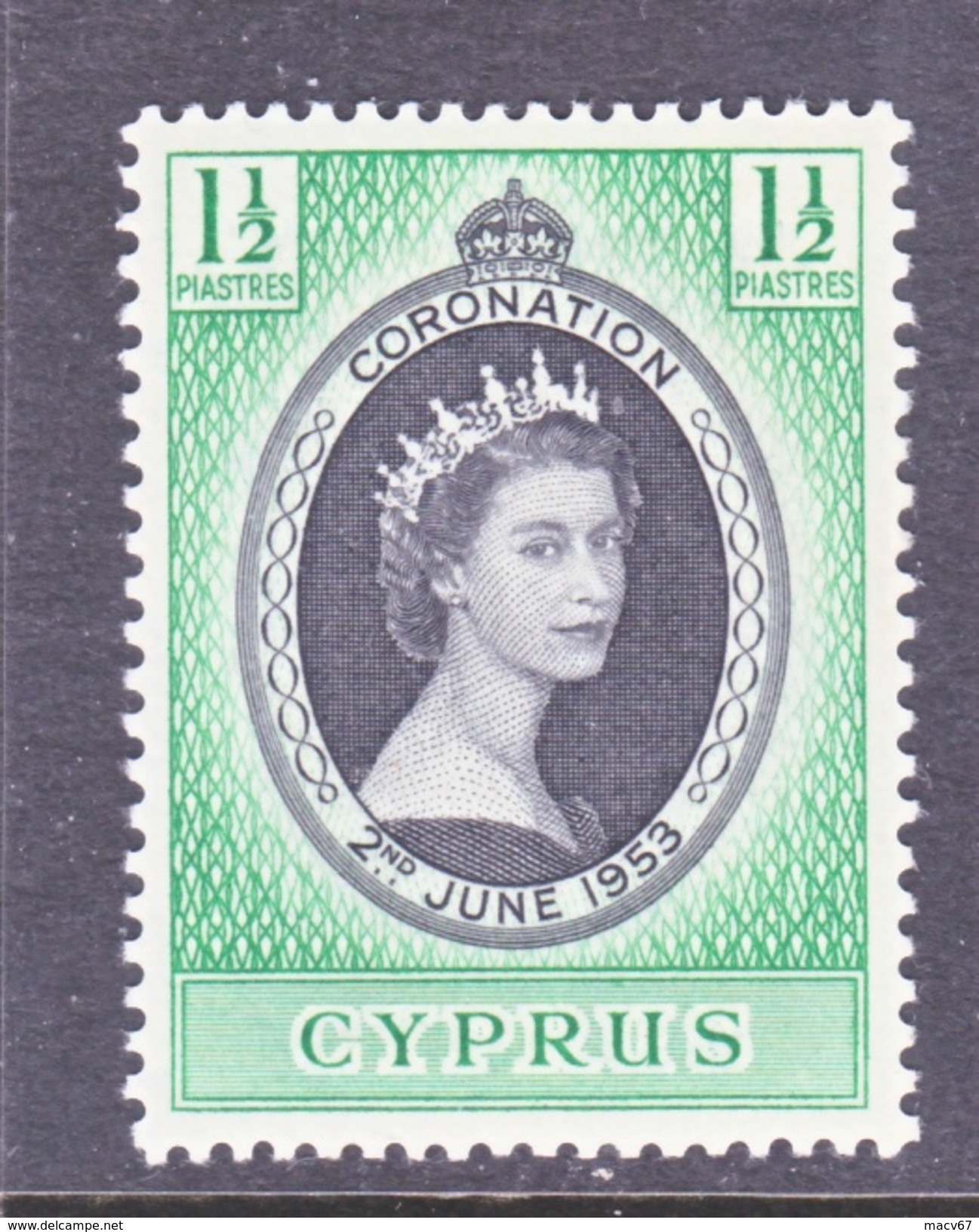 CYPRUS  167   *   Q.E. II  CORONATION  1953 - Cyprus (...-1960)