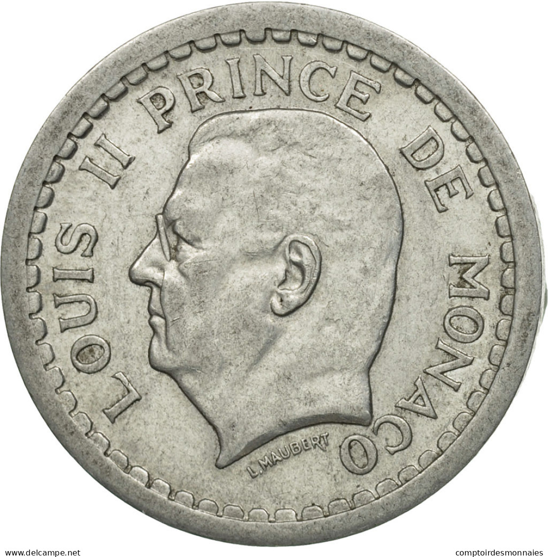 Monnaie, Monaco, Louis II, 2 Francs, 1943, TTB, Aluminium, KM:121, Gadoury:MC - 1922-1949 Louis II