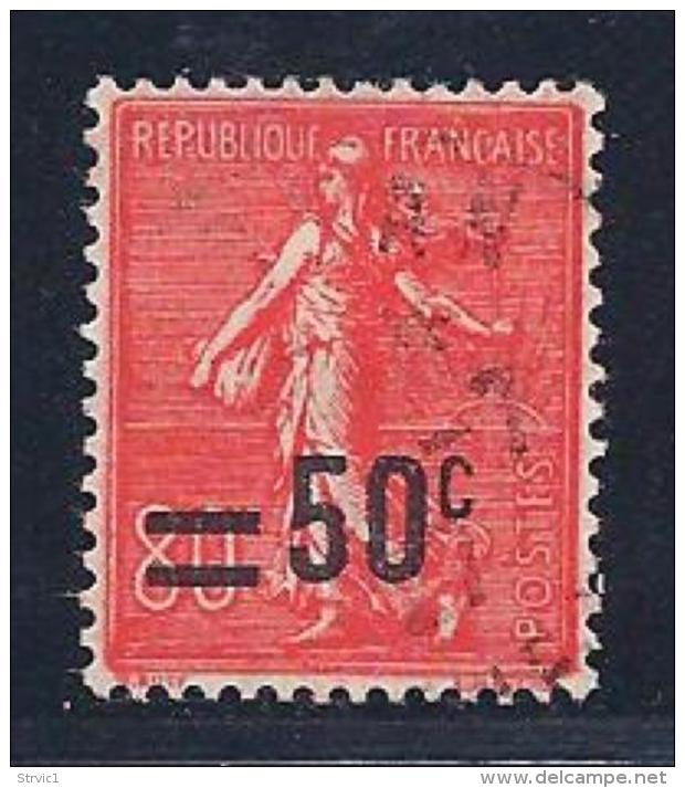 France, Scott # 232 Used Sower, Surcharged, 1927 - Gebruikt