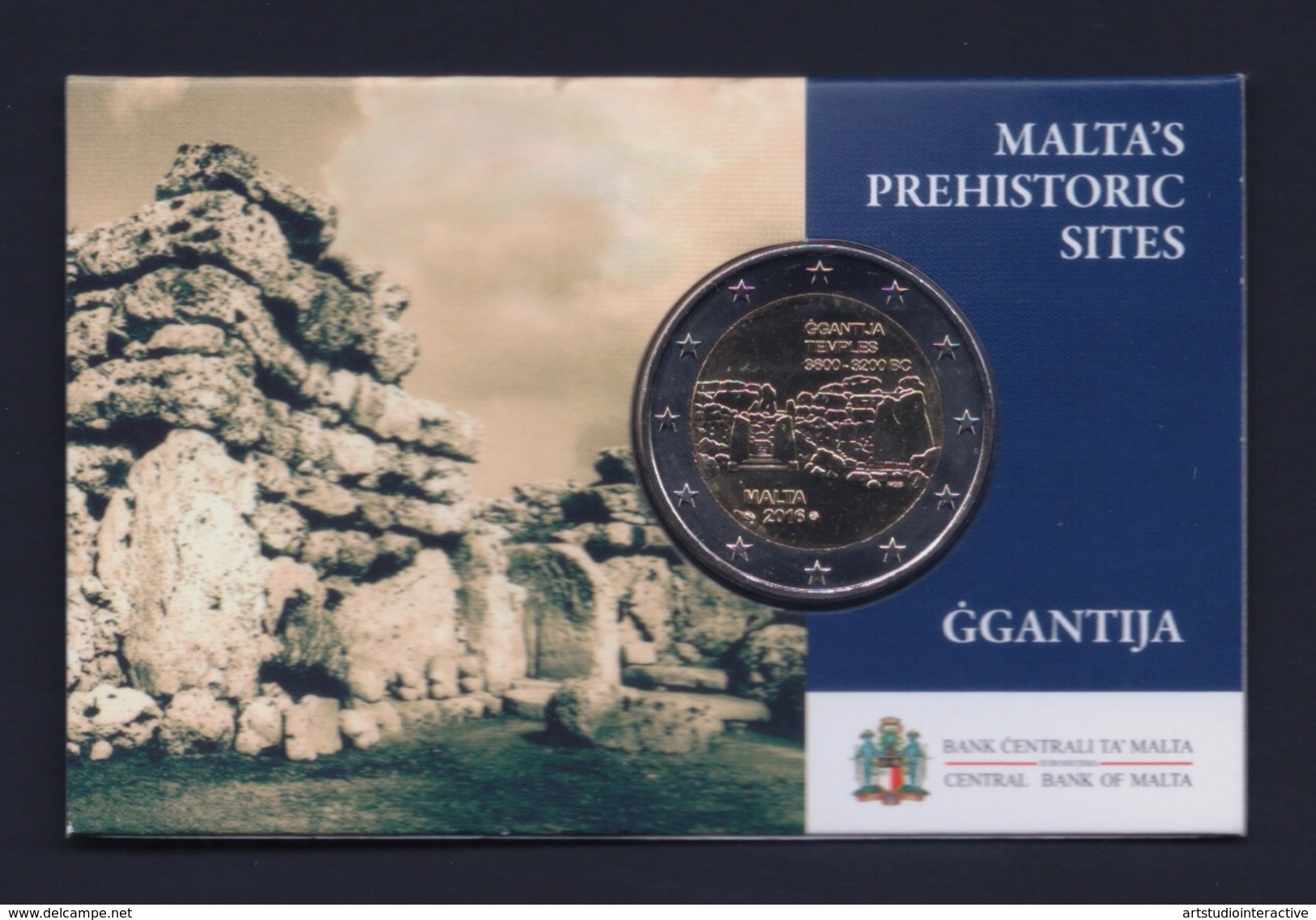 2016 MALTA "TEMPLI DI GIGANTIA" 2 EURO COMMEMORATIVO FDC (COINCARD) - Malte