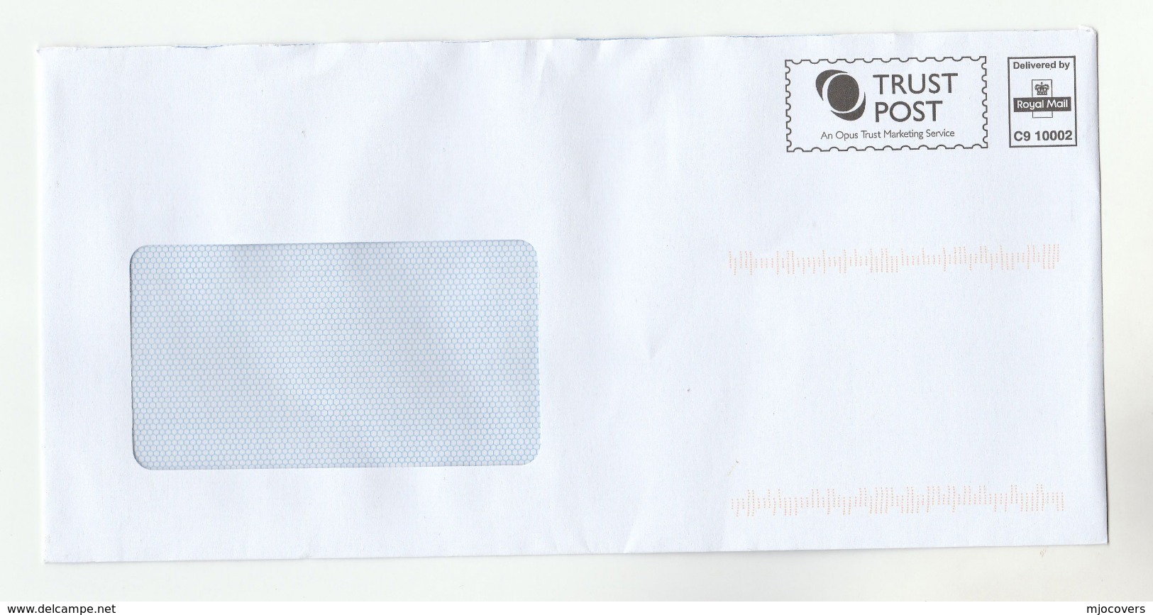 GB COVER 'DELIVERED BY ROYAL MAIL  C9 10002 TRUST POST' Prepaid Stamps - Covers & Documents