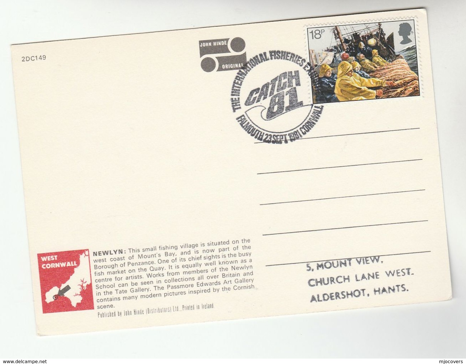 1981 Falmouth GB International FISHERIES EXHIBITION EVENT COVER (card)  FISHING Fish Stamps Fdc Postcard Newlyn - Fishes