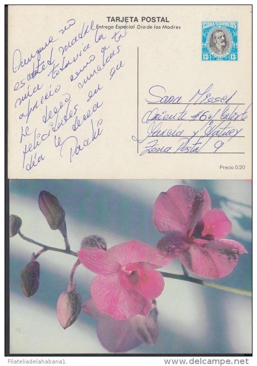 1982-EP-3 CUBA 1982. Ed.129f. MOTHER DAY SPECIAL DELIVERY. ENTERO POSTAL. POSTAL STATIONERY.ORQUIDEAS. FLOWERS. FLORES. - Brieven En Documenten