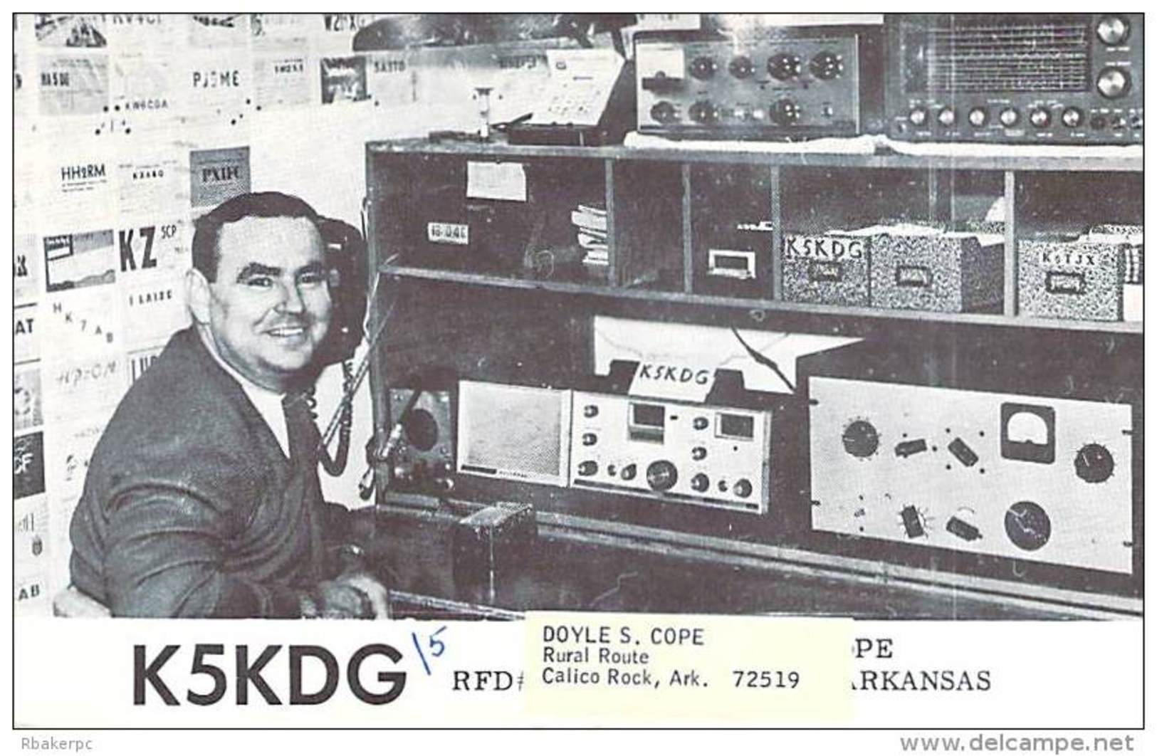 Amateur Radio QSL- K5KDG/5 - Calico Rock, AR -USA- 1967 - 2 Scans - Radio Amateur