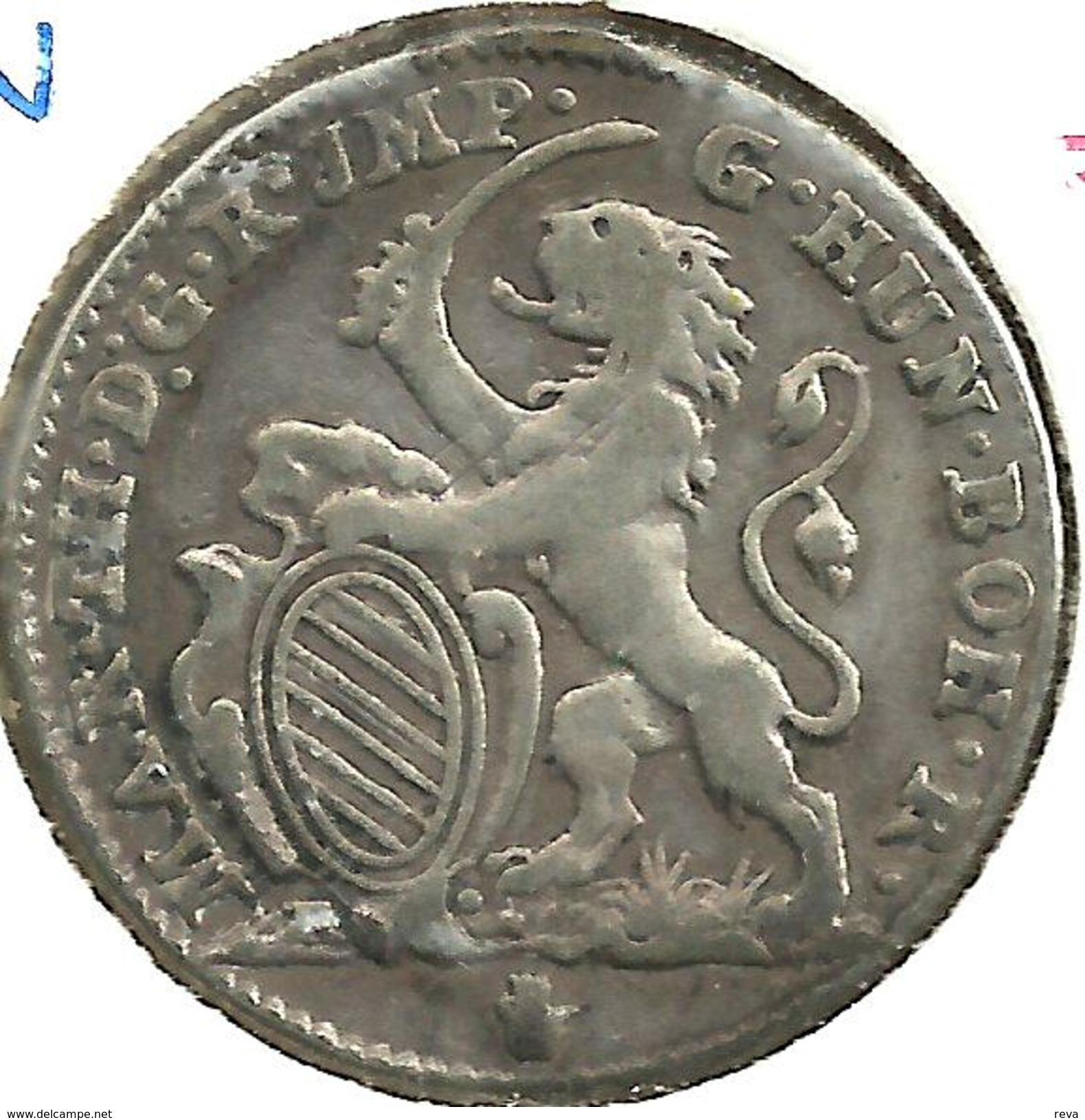 AUSTRIA NETHERLANDS 1 ESCALIN LION SHIELD FRONT M. THERESA SHIELD BACK 1753 AG SILVER KM15 READ DESCRIPTION CAREFULLY!! - Austria