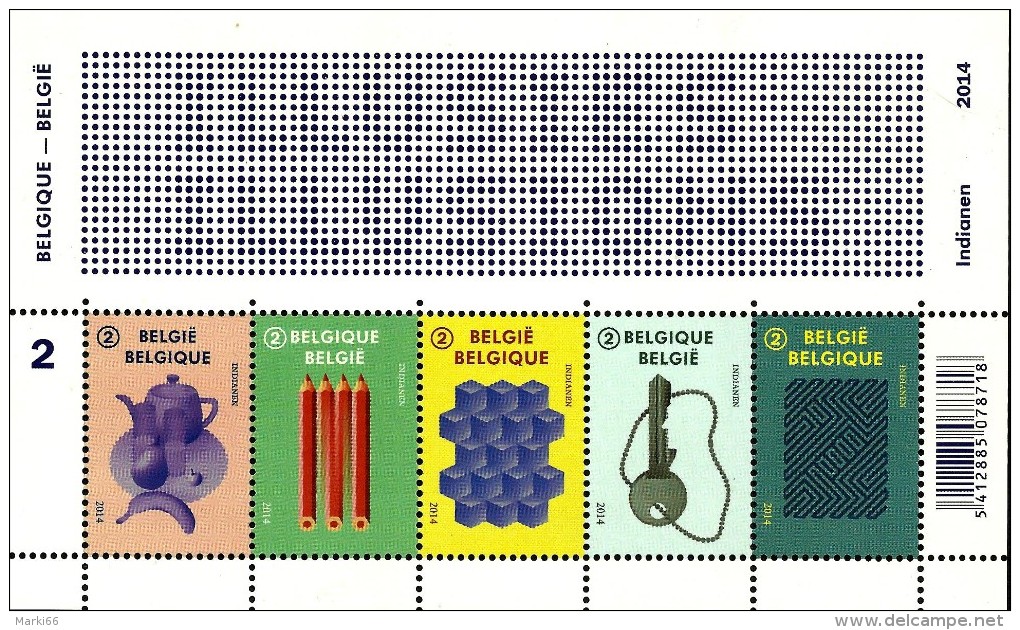 Belgium - 2014 - Optical Illusions - Mint Souvenir Sheet With Special Optical Effects - Unused Stamps