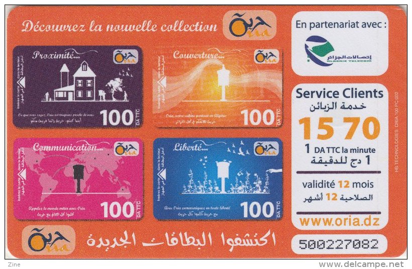 Algérie Télécarte Oria Série Liberté - Couverture - Proximité Et Communication Neuve Sous Blister - Algerien