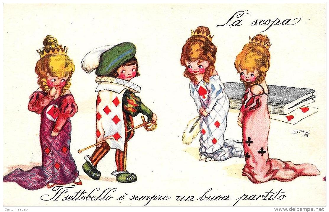 [DC10116] CPA - BAMBINI - GIOCHI - LA SCOPA - IL SETTEBELLO E' SEMPRE UN BUON PARTITO - Non Viaggiata - Old Postcard - Altri & Non Classificati