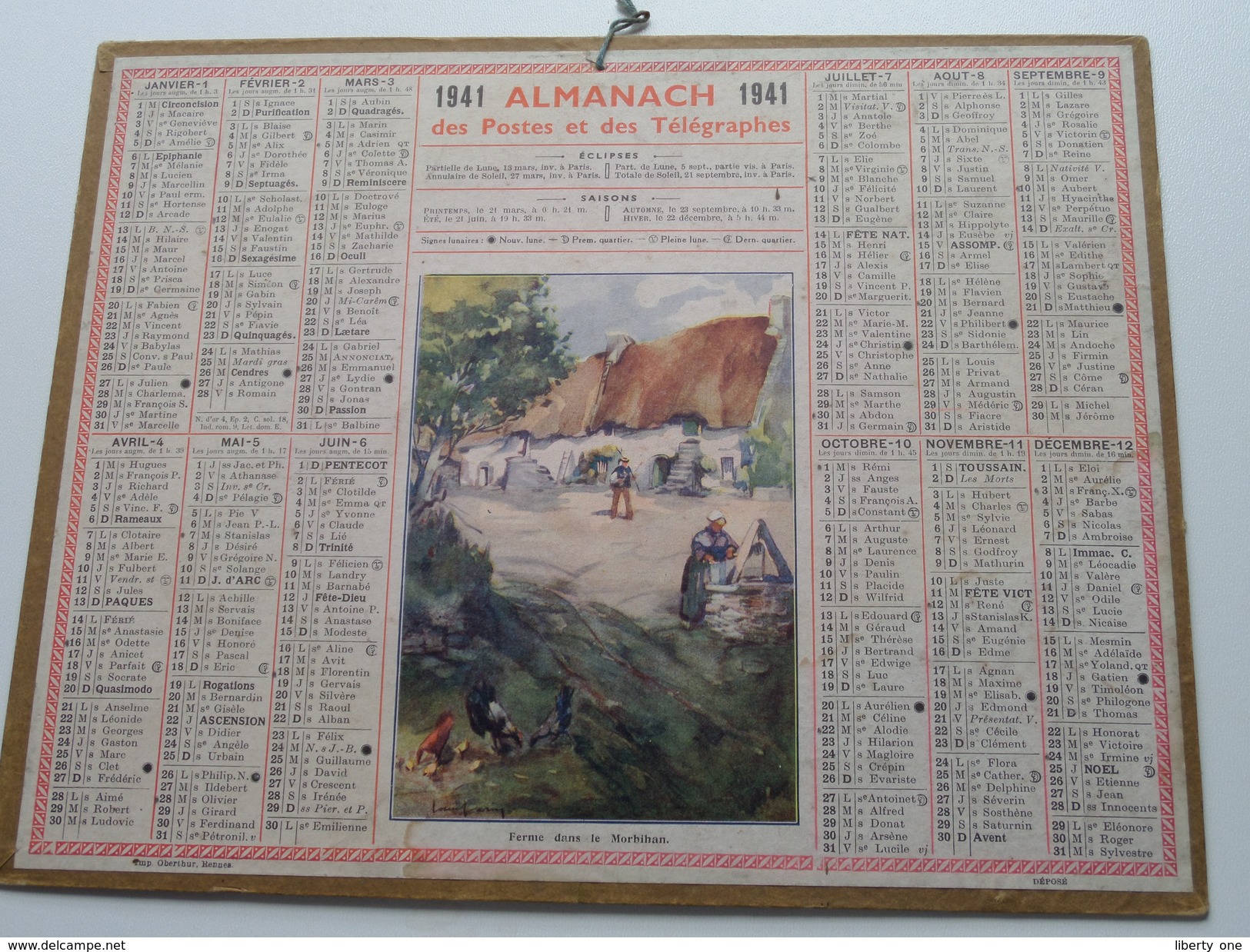 1941 Ferme Dans Le Morbihan / Carte Des Chemins De Fer NORD ( Oberthur Rennes : Zie/voir Photo Pour/voor Detail !! - Grand Format : 1941-60