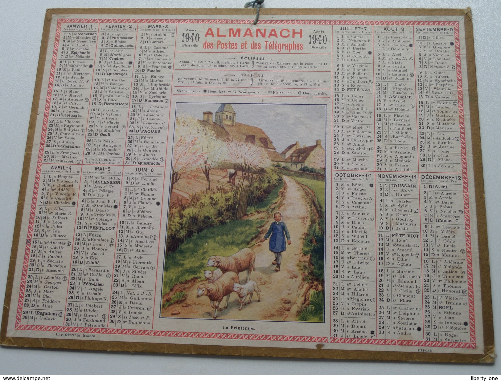 1940 Le Printemps / Carte Des Chemins De Fer NORD ( Oberthur Rennes : Zie/voir Photo Pour/voor Detail !! - Big : 1921-40