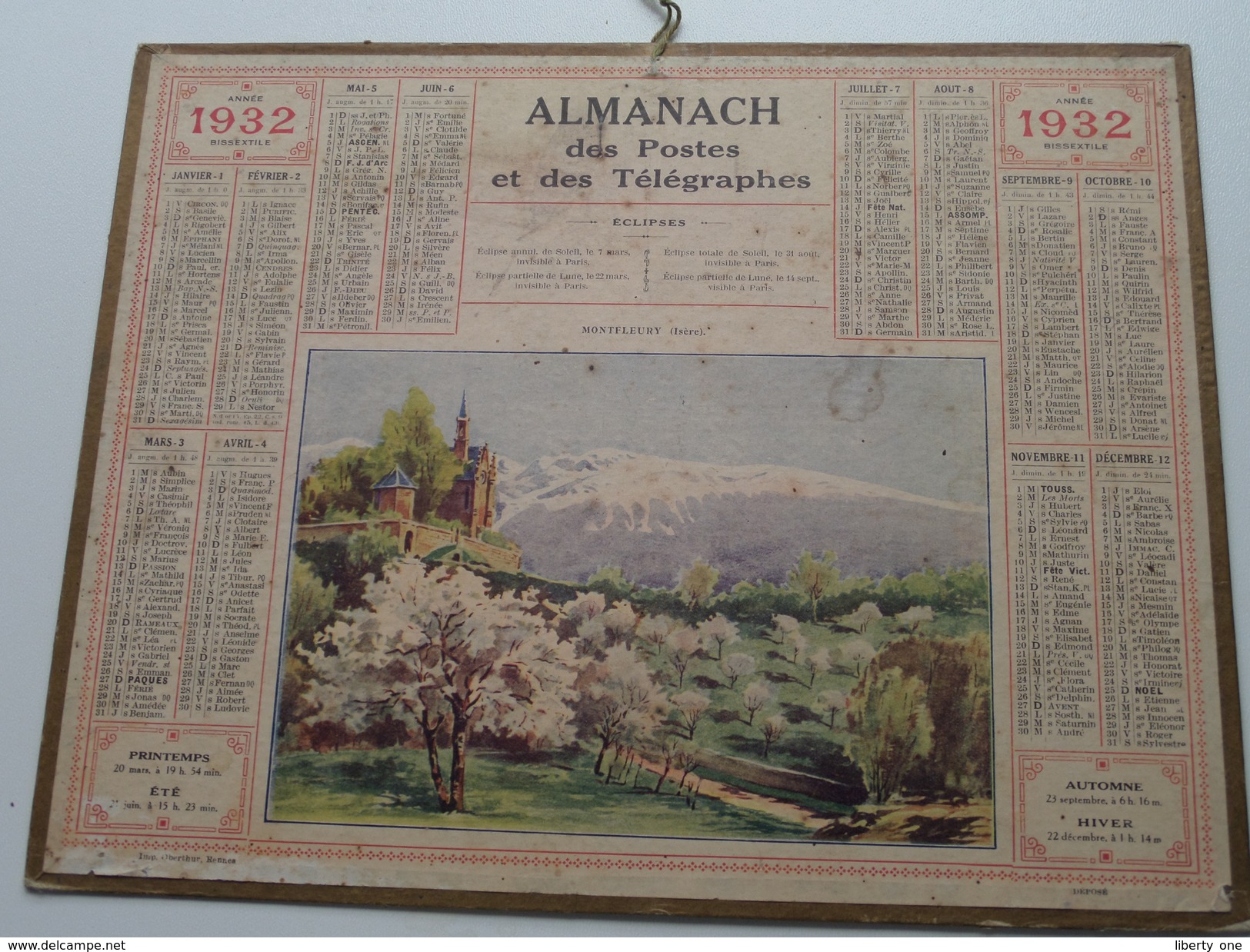 1932 Montfleury ( Isère ) / Carte Des Chemins De Fer NORD ( Oberthur Rennes : Zie/voir Photo Pour/voor Detail !! - Big : 1921-40