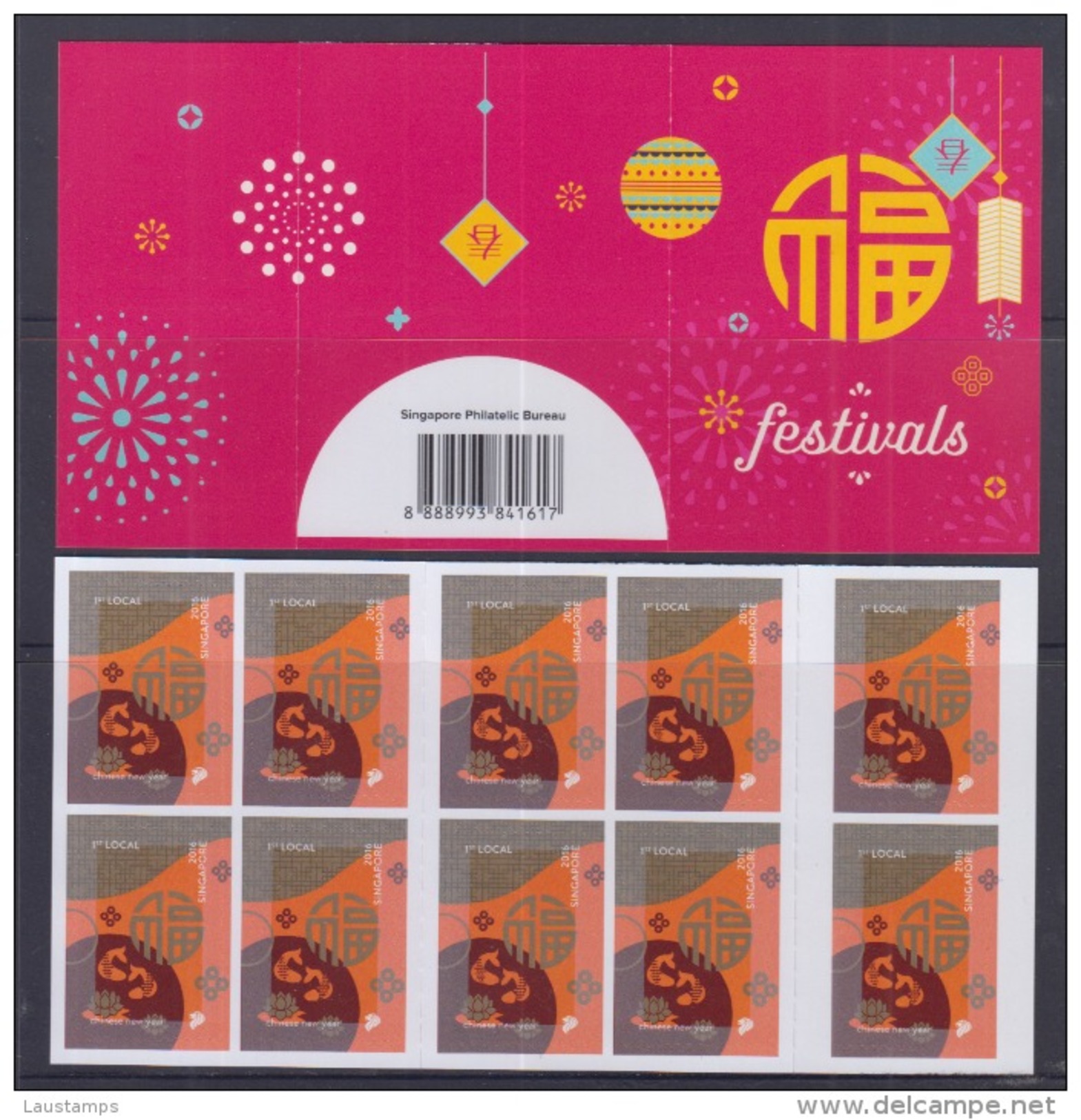 Singapore 2016 Festivals Chinese New Year Self-Adhesive Booklet MNH - Singapur (1959-...)