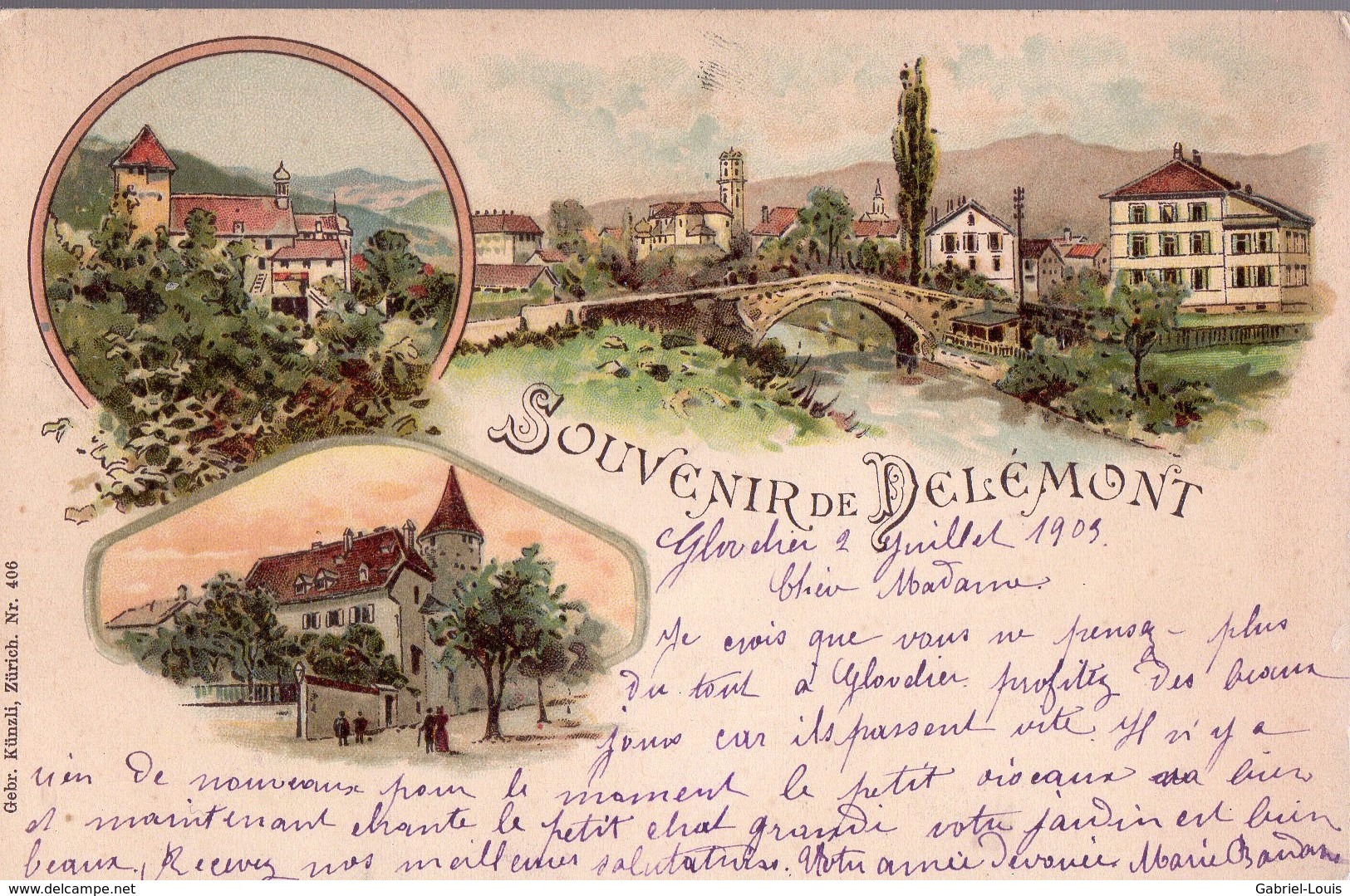 Souvenir De Delémont Litho. - Delémont