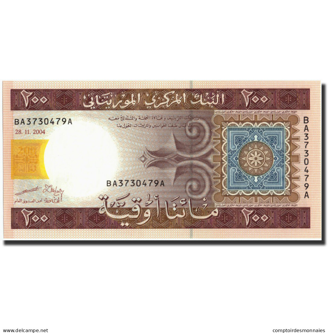 Billet, Mauritanie, 200 Ouguiya, 2004, 2004-11-28, KM:11a, NEUF - Mauritanië