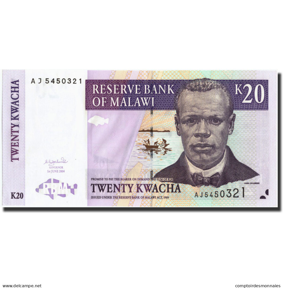 Billet, Malawi, 20 Kwacha, 2004, 2004-06-01, KM:52a, NEUF - Malawi