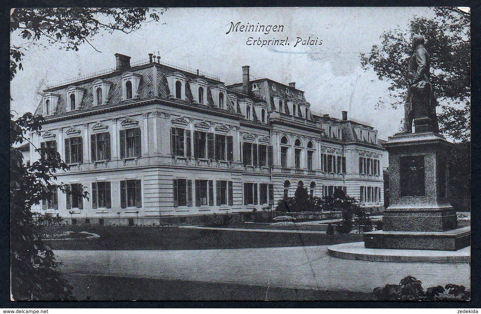 A4493 - Alte Ansichtskarte - Meiningen Erbprinzliches Palais - Denkmal - Adolf Büchner - Gel 1908 - Meiningen