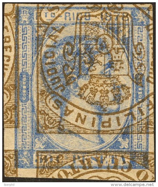 DEPENDENCIAS POSTALES ESPA&Ntilde;OLAS. Puerto Rico. (*) 21P 25 Cts Azul Sobre 10 Cts Casta&ntilde;o, Sello De FILIPINAS - Puerto Rico