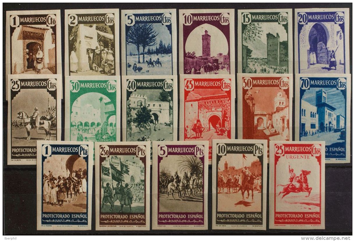 DEPENDENCIAS POSTALES ESPA&Ntilde;OLAS. ** MNH 200/16s Serie Completa. SIN DENTAR. MAGNIFICA. (Edifil 2017: +440&euro;) - Maroc Espagnol