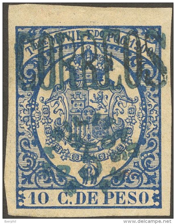 DEPENDENCIAS POSTALES ESPA&Ntilde;OLAS. Fernando Poo. * MH 48B 5 Cts Sobre 10 Cts Azul. SOBRECARGA, En Azul. MAGNIFICO Y - Fernando Poo