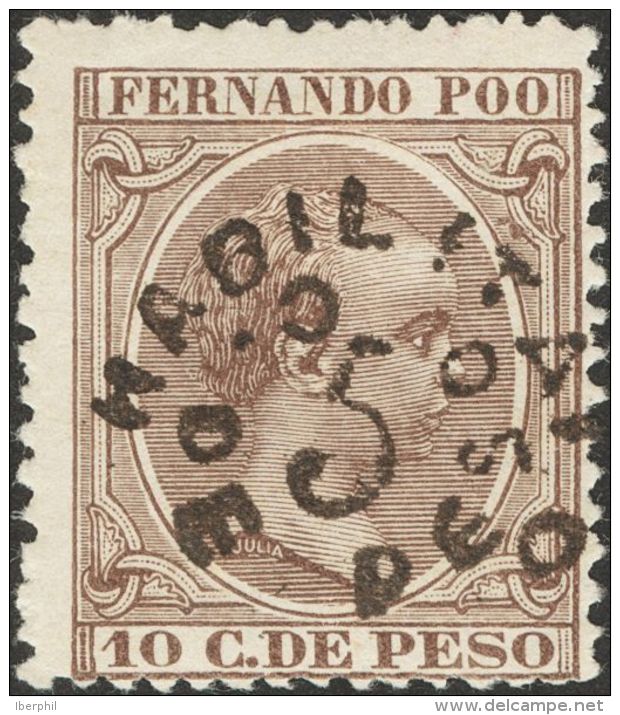 DEPENDENCIAS POSTALES ESPA&Ntilde;OLAS. Fernando Poo. * MH 35 5 Ctvos Sobre 10 Ctvos Casta&ntilde;o Oscuro. MAGNIFICO. ( - Fernando Poo