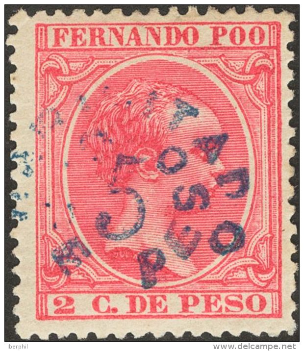 DEPENDENCIAS POSTALES ESPA&Ntilde;OLAS. Fernando Poo. * MH 32 5 Ctvos Sobre 2 Ctvos Rosa. MAGNIFICO. (Edifil 2017: 72&eu - Fernando Poo