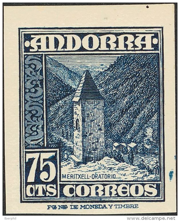 DEPENDENCIAS POSTALES ESPA&Ntilde;OLAS. Andorra. ** MNH 52s 75 Cts Azul. SIN DENTAR. MAGNIFICO Y RARO. (Edifil 2017: 325 - Andere & Zonder Classificatie